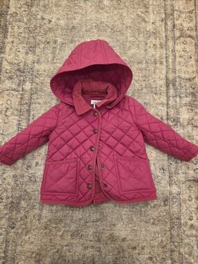 Girls' Quilted Hooded Jacket - Pink